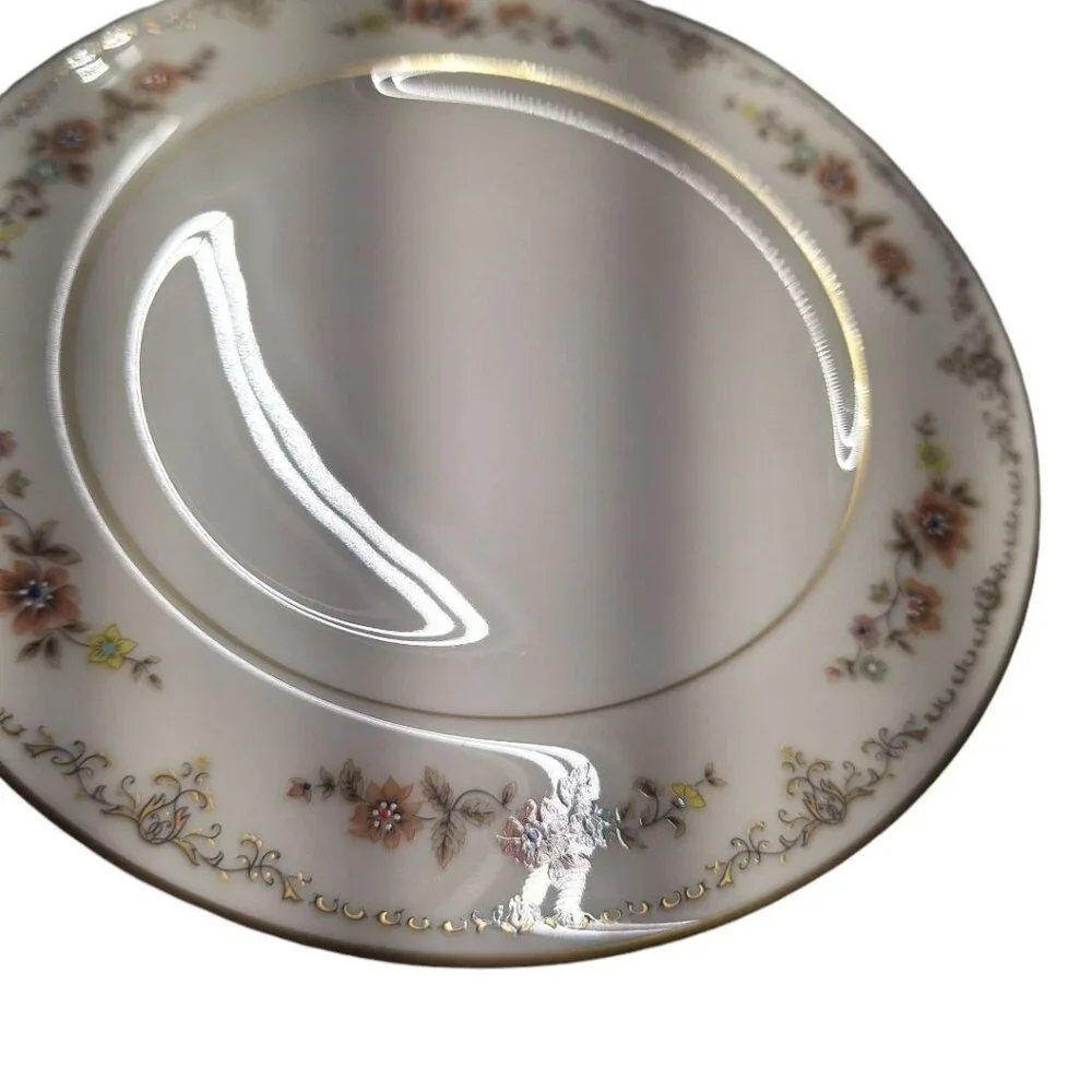 Gorham Long Meadow China Plate Small Bread Butter 6.5 Inch Gold Flowers USA‎